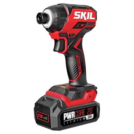 Skil SKIL 20V PWR CORE 1/4 in. Cordless Brushed Compact Impact Driver Kit (Battery & Charger) ID6739B-10